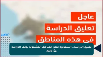 تعليق الدراسة.. السعودية تعلن المناطق المشمولة بوقف الدراسة غدًا 2025